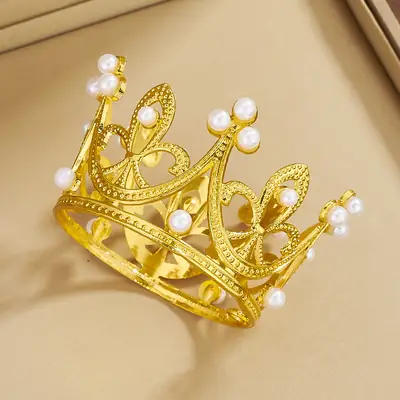 White Pearl Crown Jewelry for Girls Birthday Party