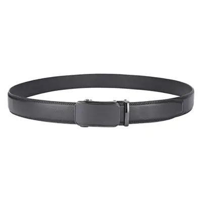 Men's Automatic Buckle Genuine Leather Belt Black