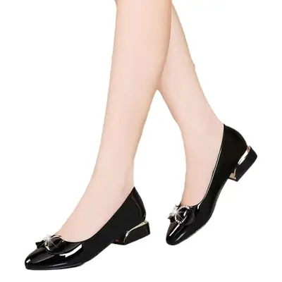 Mother's single-layer shoes soft leather single-layer shoes women's spring casual shoes all-match women's shoes thick heel middle-aged women's all-match soft bottom leather shoes