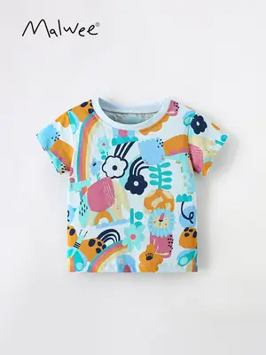 Malwee Boys Printed T-Shirt Summer Casual Round Neck