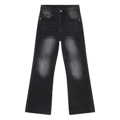 Men's Black Slim Jeans American Style Old Washed