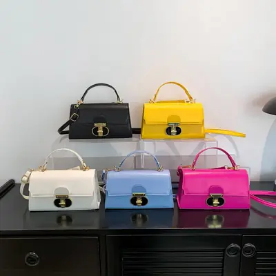 Light Blue PU Leather Shoulder Crossbody Bag for Women