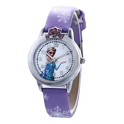 Frozen Cartoon Women's Digital Watch Black Belt Quartz