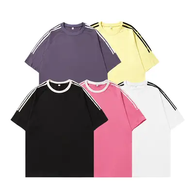 Men Purple Contrast Neckline Short Sleeve T-Shirt