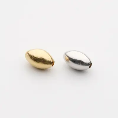 18K Gold Oval Gold Beads 2mm Diameter