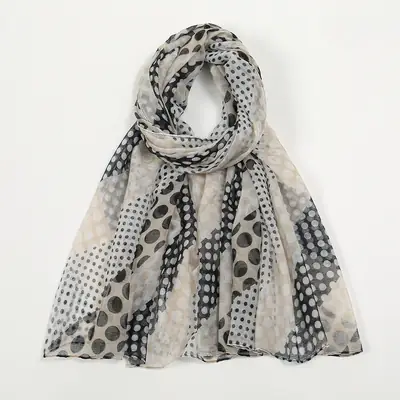 Purple Polka Dot Silk Scarf for Women