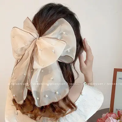 New High-End Oversized Bow Ponytail Clip Headdress