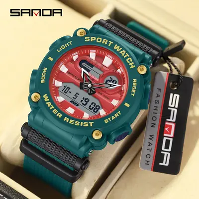 Sanda Youth White Digital Sport Watch with Light & Reset