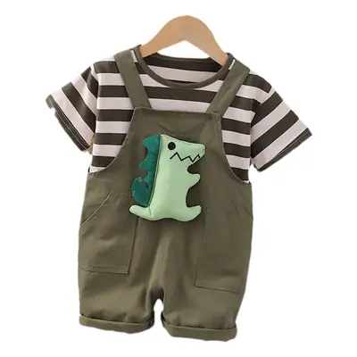 Baby Overlooked Design Cotton T-Shirt Shorts Set Blue
