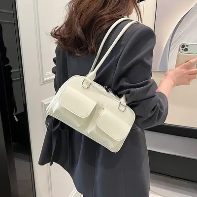 White PU Shoulder Bag for Women 2024 New Arrival