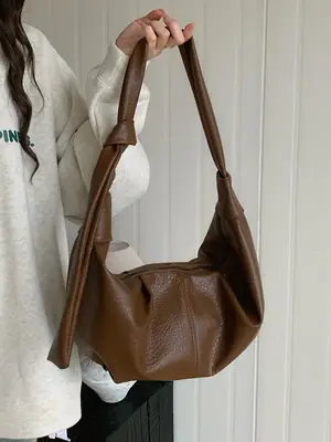 Pink Leather Shoulder Messenger Bag for Women