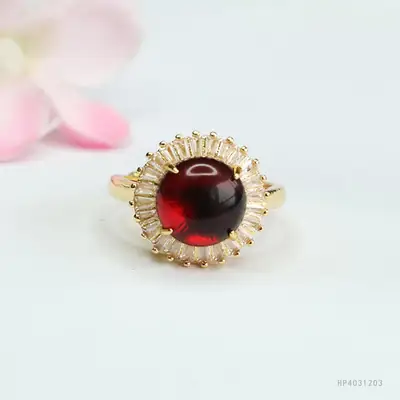 Guan Yu Natural Amber Ring Blood Amber Ring Female National Trend Jewelry