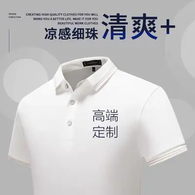 Ice Silk Polo Shirt with Embroidered Logo