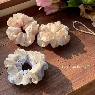 Double Layer Lace Hair Tie Scrunchie 2025 New Spring