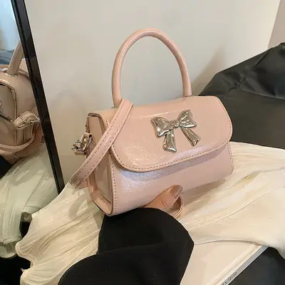 White Bowknot Shoulder Messenger Bag 2024