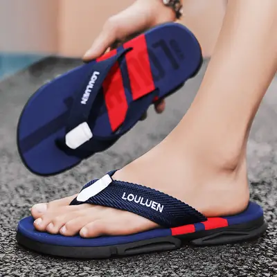 2025 New Cross-Border Flip-Flops Men's Summer Slippers Large Size Trendy Shoes Outdoor Beach Shoes Men's Flip-Flops Slippers