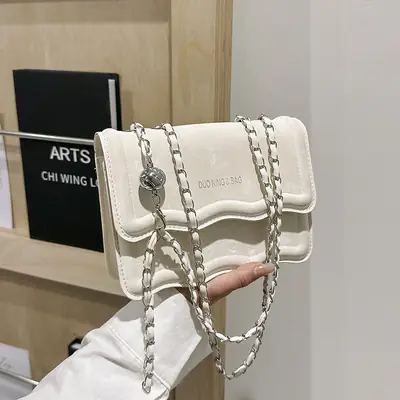 Elegant Light Blue Chain Shoulder Bag for Women 2024