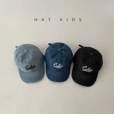 Children's Blue Embroidered Baseball Cap