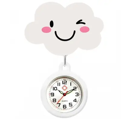 Colorful Nurse Pocket Watch with Flower Design