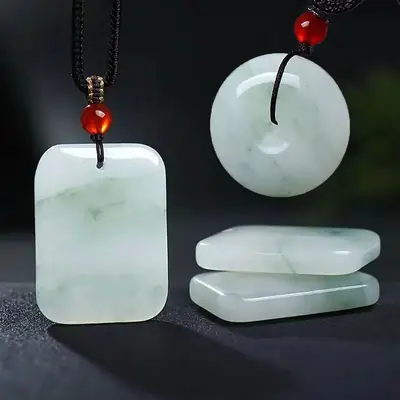 Tian Shan Cui Ping An Buddha Pendant Necklace for Men Women