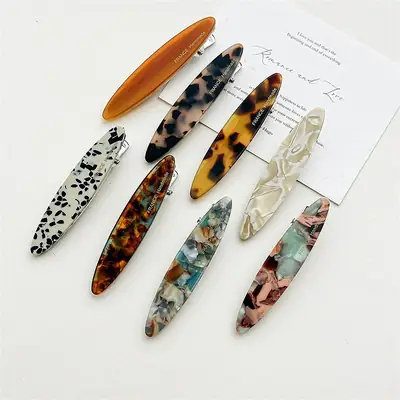 South Korea Acetate Hairpin with Leopard Print