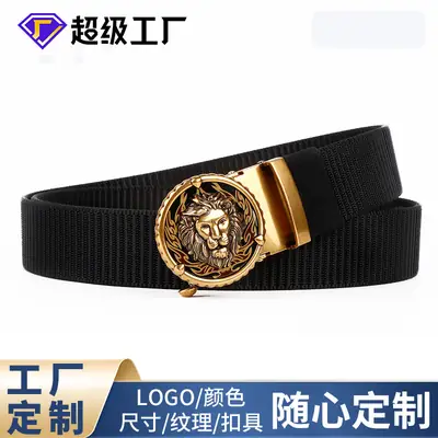 Men's Automatic Buckle Belt with Gold Plated Teeth
