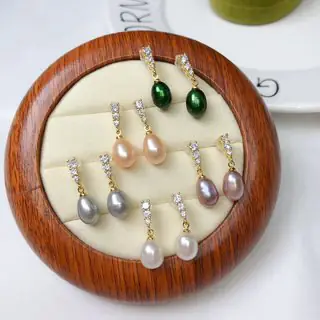 Freshwater Pearl Earrings Niche Design Silver