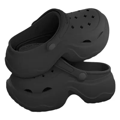 Women's Black Croc Sandals Thick Soled Beach Slippers