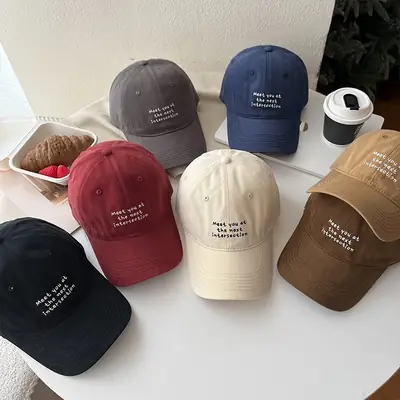 Women Embroidered Baseball Cap Tan New Spring Summer