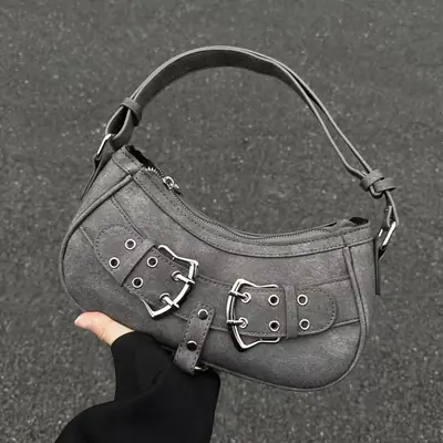 Grey Spicy Heart Embroidered Shoulder Bag for Women