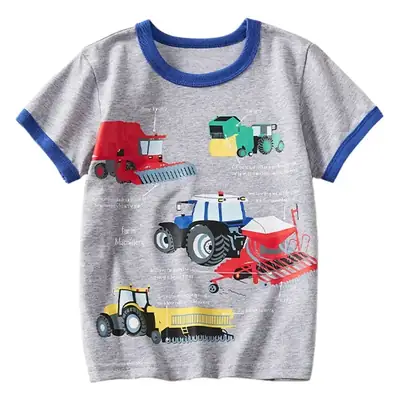 Children's Gray Cotton T-Shirt Short Sleeve 2024