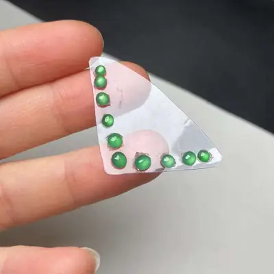 Natural Jadeite Ring Face Green Hair Green