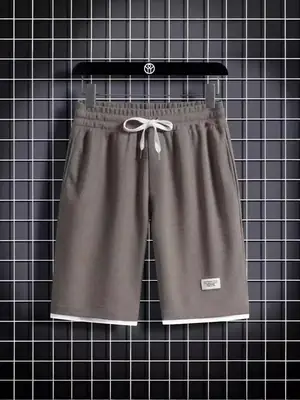 Men's Blue Waffle Shorts Loose Fit Summer