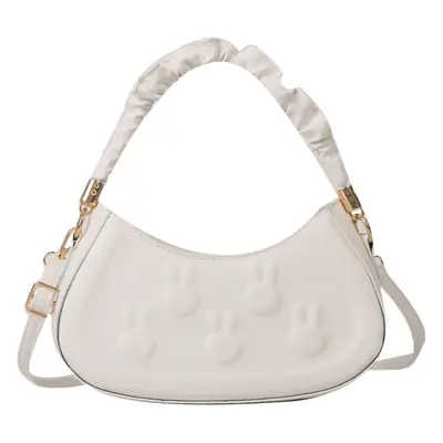 Women's 2024 Spring Semi-Round Shoulder Bag White