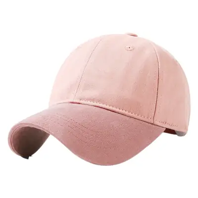 Women Soft Cotton Baseball Cap Brown Beige Peak Design