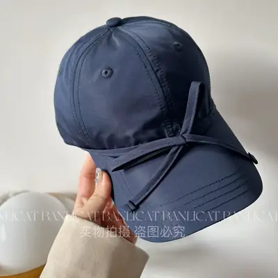 Women's Turquoise Bow Cap with Wide Sunshade