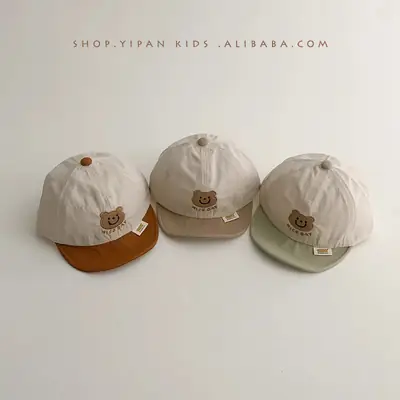Yipan Soft Brim Baby Cap Beige Grey Spring Summer