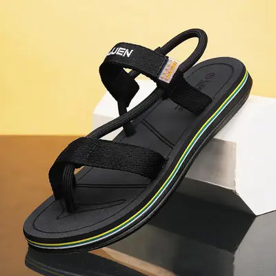Men's Black Korean Style Sandals Flip Flops