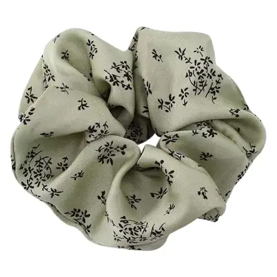 French Retro Satin Hair Ties with Floral Print