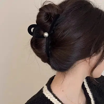 Flocking Pearl Hair Clip for Women's Multi-Downupdo