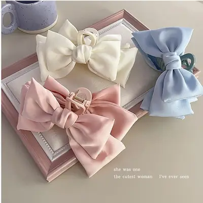 Pink Bow Hairpin for Girls with 3 D Design