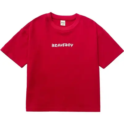 Haima Boys Red Cotton T-Shirt 2026 Summer