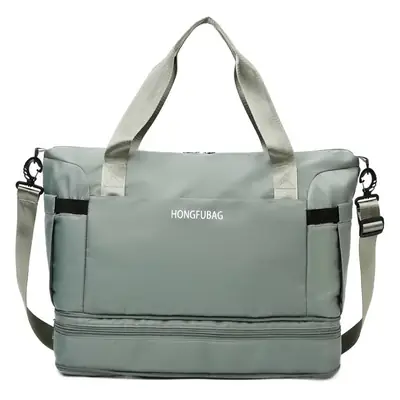 Light Blue Travel Bag Women Shoulder Crossbody Foldable