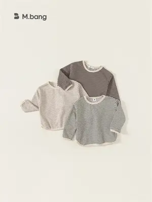 Bangxuan Boys Striped T-Shirt Spring Autumn Casual Wear
