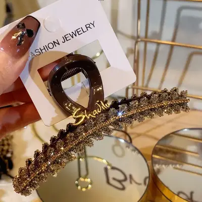 Wheat Hairpin Clip for Women High Gloss Gold Sparkle
