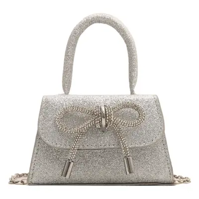 White Mini Bow Chain Shoulder Bag for Women