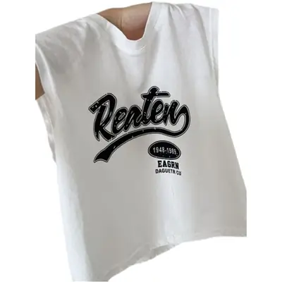 Boys Cotton Vest T-Shirt Letter Print Summer Wear