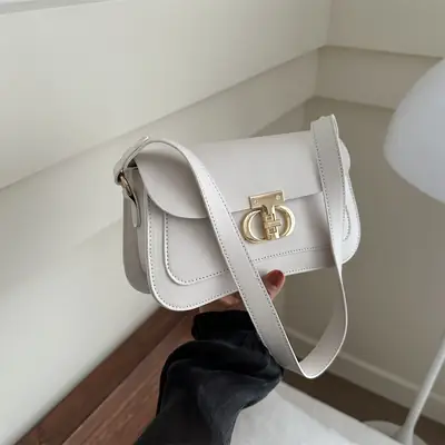Women's Retro Brown Lock Crossbody Bag Spring New