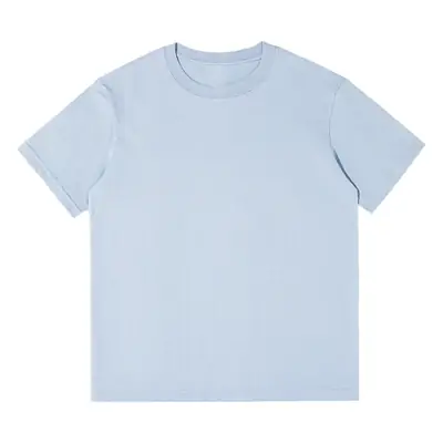 Men Cotton Navy T-Shirt Short Sleeve Plain