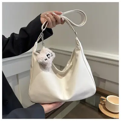 Soft PU Shoulder Bag Women Pink 2024 Spring